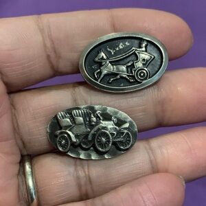 Vintage Silver Carriage and Car Cufflinks